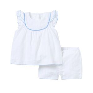Janie And Jack Girls  Textured Ruffle Matching Set, White